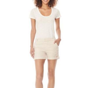 ECRU Women's White Kiawah Linen Blend Chino Shorts Size 10